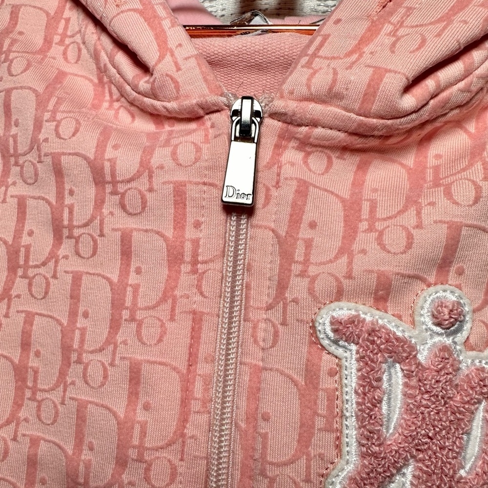 Dior Kids pink monogram logo zip up jacket size 6-7Y - Picture 4 of 10